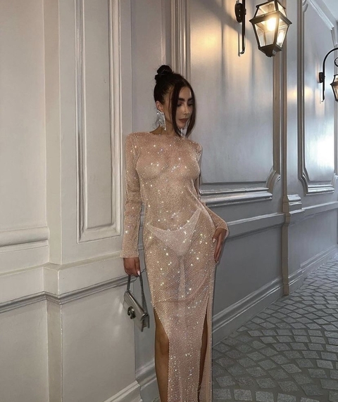 VESTIDO LONGO STRASS - comprar online
