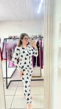 Pijama Coração preto - comprar online