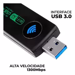 Adaptador Wireless USB 1300Mbps KP-AW162 - Knup na internet