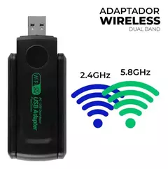 Adaptador Wireless USB 1300Mbps KP-AW162 - Knup - Insane Electronics