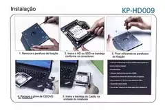 Suporte Caddy 9.5mm para case HD/SSD 2.5'' KP-HD021 - Knup na internet