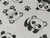 TNT Estampado Mewi Ursinho Panda Preto e Branco Metro - Presente com Carinho