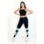 Conjunto Fitness Sem Transparência Preto com Detalhe Dryfit Verde Calça Legging Cintura Alta Cropped Duplo de Alcinha - comprar online
