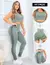 Imagem do Trio Conjunto Feminino Fitness Valoriza Bumbum com Cropped Calça Cintura Alta e Short