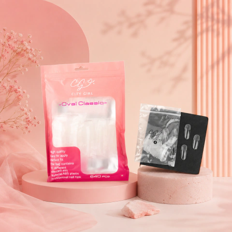 Tips Soft Gel City Girl Bolsa x 600 Oval Classic