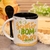 Caneca reta com colher em porcelana