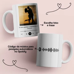 Caneca interativa Spotify com QR Code - personalizada