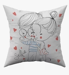 Almofada com enchimento personalizada Quadrada 40 x40 cm - - loja online