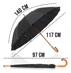 Guarda Chuva Portaria Grande Automático 16 Hastes Reforçado