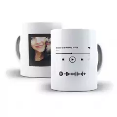 Caneca interativa Spotify com QR Code - personalizada - Vanmix Presentes