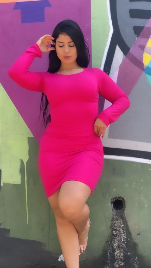 vastido manga longa rosa