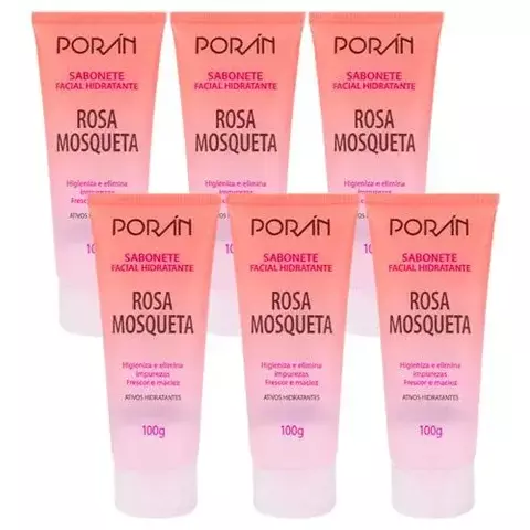 PORAN SABONETE FACIAL HIDRATANTE ROSA MOSQUETA 100g PR55 PORAN