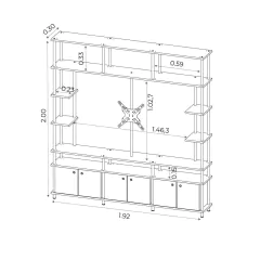 Rack de TV móvil con 3 módulos - Oslo Ambiente