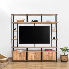 Rack de TV móvil con 3 módulos
