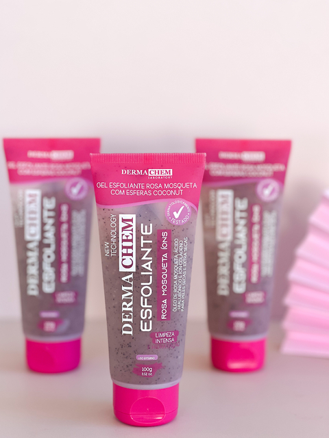 GEL ESFOLIANTE ROSA MOSQUETO COM ESFERAS COCONUT DERMACHEM