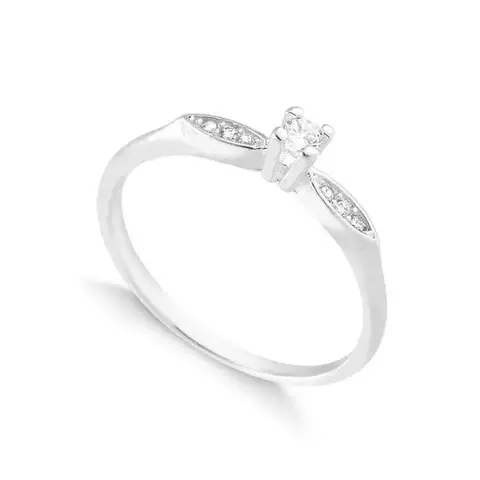 Anel de Prata Legitima, 925. Modelo Solitário " Serenata " Aimée Joias "