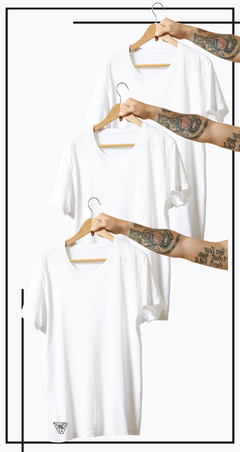 KIT 3 CAMISETAS BASICAS 100% ALGODÃO USEVEST