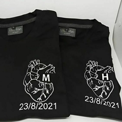 CAMISETA HEART INCIAL E DATA