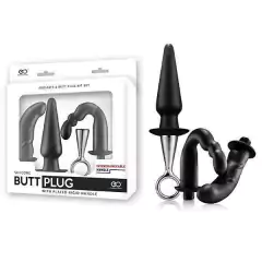 Kit Silicone Butt Plug - 3 Modelos e alça de Metal - comprar online