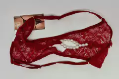 Kit Sensual: Calcinha Tailandesa Vermelha + Lubrificante K MED Neutro 50g + Venda p/ olhos.