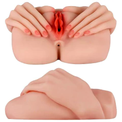 Masturbador com Formato Vagina e Ânus com Mãos em Cyberskin - Passion Lady na internet