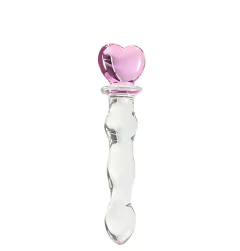 Plug em Vidro Transparente 15,5 x 2,5 cm Escalonado com Base em formato de Coração - comprar online