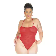 Body modelo Sensual Renda Plus Size - Pimenta Sexy - Vermelho - loja online