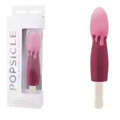 Popsicle - Vibrador recarregável em silicone - Sorvete - Vermelho e Rosa - 10 modos de vibração