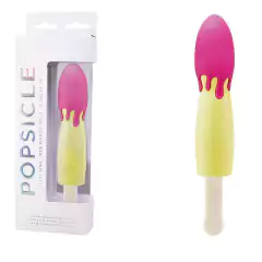 Popsicle - Vibrador recarregável em silicone - Sorvete - Rosa e Amarelo - 10 modos de vibração