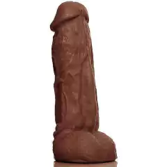 Pênis Realista flexível com escroto Kong - 19,5 x 5,5 cm na cor marrom - comprar online