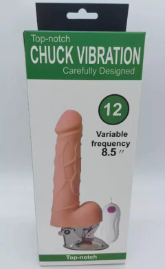 Pênis 18 x 4 cm 12 Tipos de Vibração em Cyber Skin Bege - Chuck Vibration 8.5'' na internet