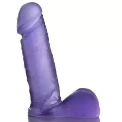 Pênis Jelly com escroto aromatizado Uva - 16,5 x 4 cm lilás translúcida. - comprar online