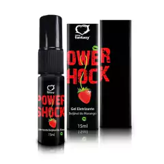 Gel Eletrizante Power Shock Beijável - Morango - 15ml SPRAY