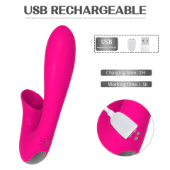 Imagem do Vibrador para Ponto G/Estimulador língua para Clitóris 12 modos Vibrações - Olivia Pink