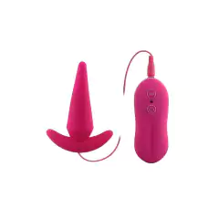 Plug Anal Vibro 10 velocifdades e Controle - Coleção Aphrodisia - Pink - Mais Prazer