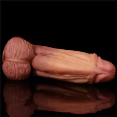 Pênis Monster Macio Firme e Texturizado com Camada Dupla 10" - LOVETOY DUAL-LAYERED PLATINUM SILICONE NATURE COCK - Mais Prazer