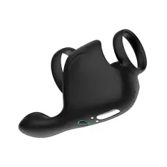 Anel peniano em silicone recarregável com inclinação para estimulação da próstata com 10 modos de vibração - comprar online