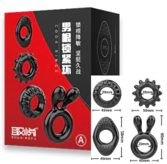 Anéis penianos p/ Pênis e Escroto em Silicone Super Macio e Flexível - Kit c/ 4 unidades - comprar online