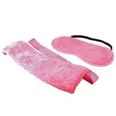 Kit Bondage com 4 Amarras e Venda de pelúcia - cor rosa - loja online