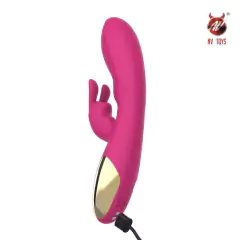 Vibrador em Silicone Dupla Estimulação Ponto G e Clitóris Recarregável Crazy Rabbit - NV TOYS