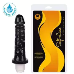 Pênis macio e flexível com Vibrador 17,5 x 3,8 cm cor Preto