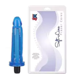 Pênis macio e flexível com Vibrador 15 x 3,3 cm cor Azul