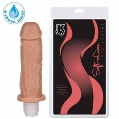 Pênis macio e flexível com Vibrador 18 x 4,7 cm cor Bege