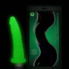Pênis macio com Vibrador Fosforescente 18 x 3,5 cm
