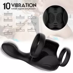 Anel peniano em silicone recarregável com inclinação para estimulação da próstata com 10 modos de vibração - comprar online