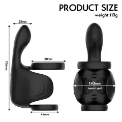 Anel peniano em silicone recarregável com inclinação para estimulação da próstata com 10 modos de vibração - loja online