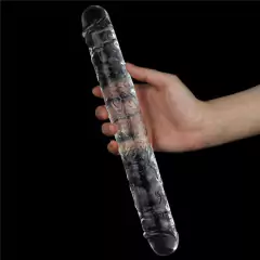 Pênis Transparente Duplo em TPE 30cm 12" - LOVETOY DOUBLE DILDO - Mais Prazer