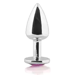 Plug anal em metal com pedra joia anal Cromado - HARD - comprar online