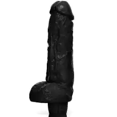 Pênis realístico Kong c/ Vibro - 19,5 x 5,5 cm na cor preto