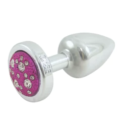 Plug Anal Cromado em ABS com Pedra Cravejada em Strass Rosa - HARD Plug LESS - comprar online